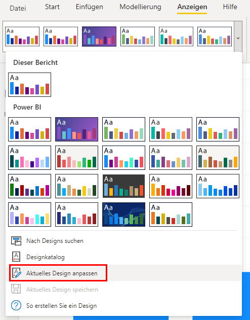 Design in Power BI anpassen