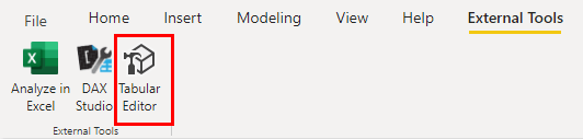 Aktuelles Datenmodell im Tabular Editor öffnen