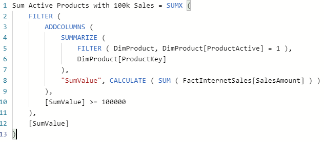 Formatiertes DAX Measure