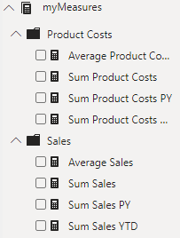 Measure table with folders