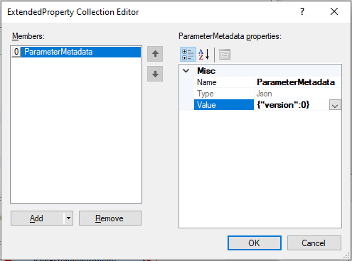 Creating the ParameterMetadata property