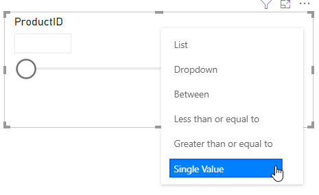 Single Value Slicer in Power BI