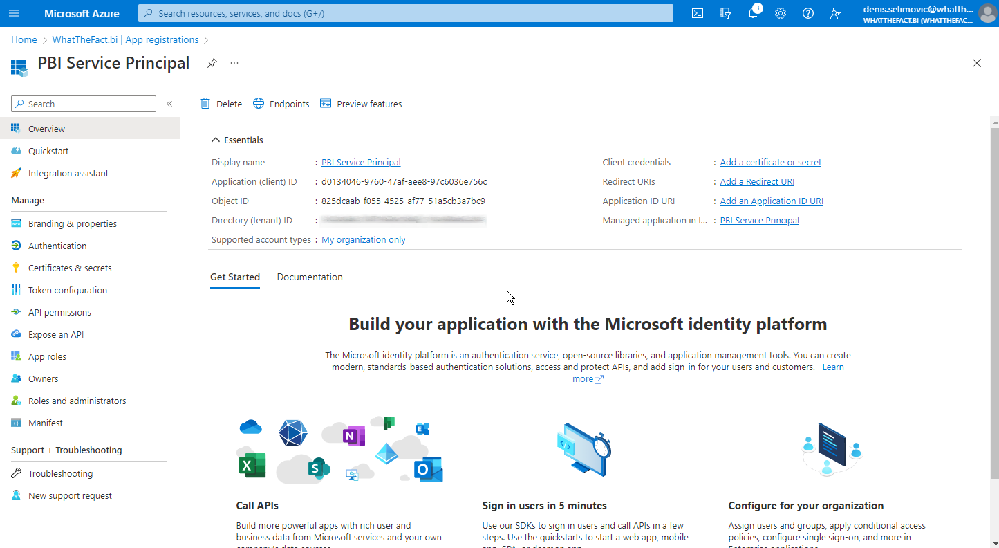 Azure Active Directory-Sicherheitsgruppe einschließlich Client Secret erstellen