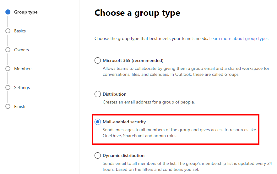 Create a Mail-Enables Security Group in the Exchange Admin Center