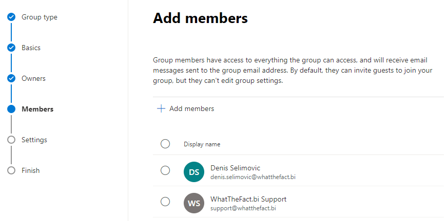 Add members to the group